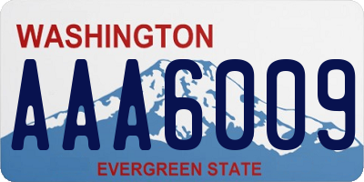 WA license plate AAA6009