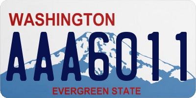 WA license plate AAA6011