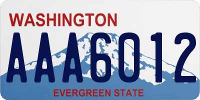 WA license plate AAA6012