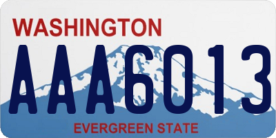 WA license plate AAA6013