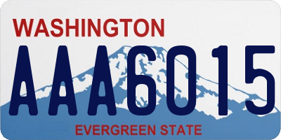 WA license plate AAA6015
