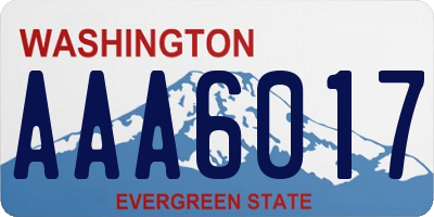 WA license plate AAA6017