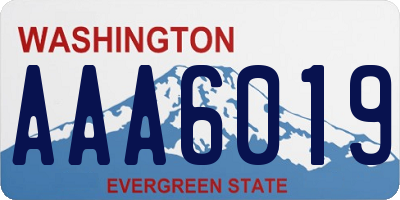 WA license plate AAA6019