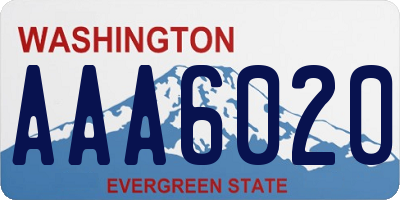 WA license plate AAA6020