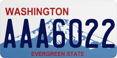 WA license plate AAA6022