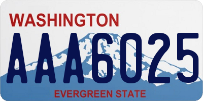 WA license plate AAA6025