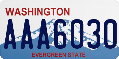 WA license plate AAA6030