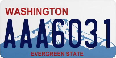 WA license plate AAA6031