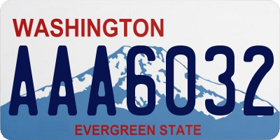 WA license plate AAA6032