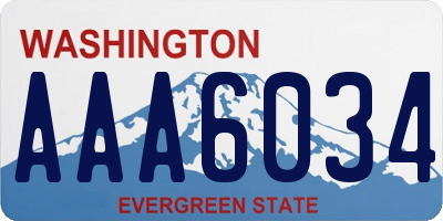 WA license plate AAA6034