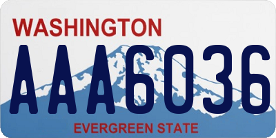 WA license plate AAA6036