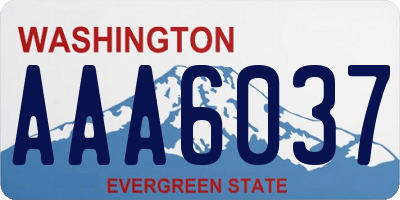 WA license plate AAA6037