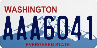 WA license plate AAA6041