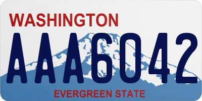 WA license plate AAA6042