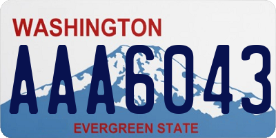 WA license plate AAA6043