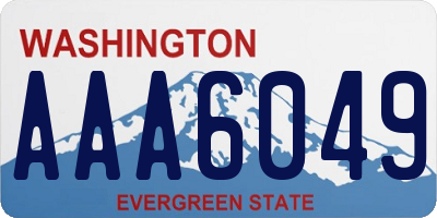 WA license plate AAA6049