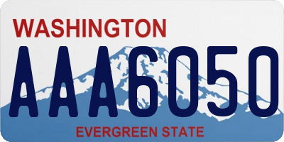 WA license plate AAA6050