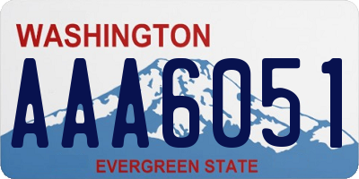 WA license plate AAA6051