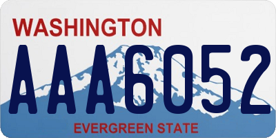 WA license plate AAA6052