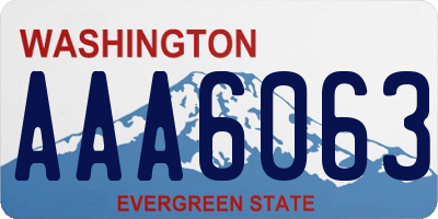 WA license plate AAA6063