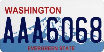 WA license plate AAA6068