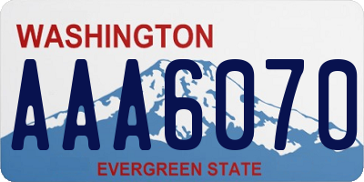 WA license plate AAA6070