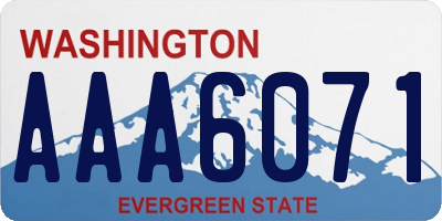 WA license plate AAA6071