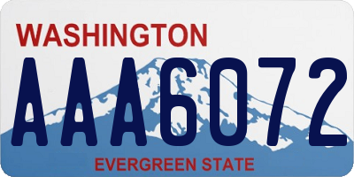 WA license plate AAA6072