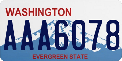 WA license plate AAA6078