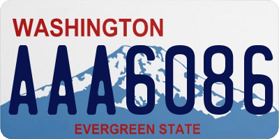 WA license plate AAA6086