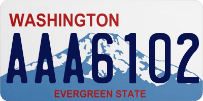 WA license plate AAA6102