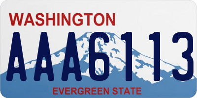 WA license plate AAA6113