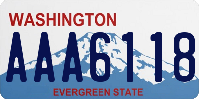 WA license plate AAA6118