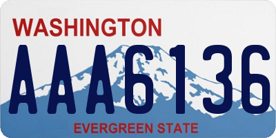 WA license plate AAA6136