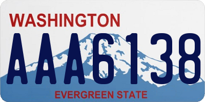 WA license plate AAA6138