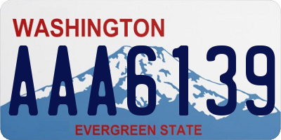 WA license plate AAA6139