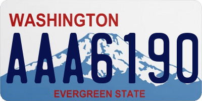 WA license plate AAA6190