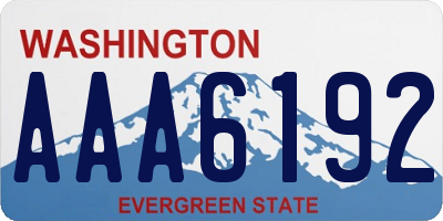 WA license plate AAA6192