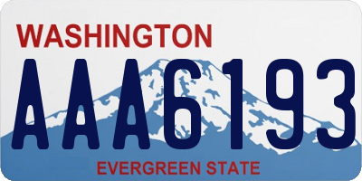 WA license plate AAA6193