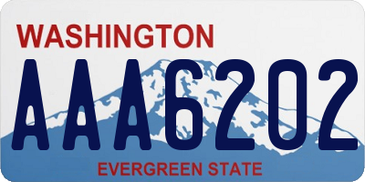 WA license plate AAA6202