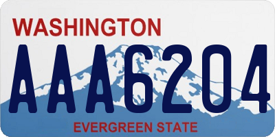 WA license plate AAA6204