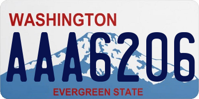 WA license plate AAA6206