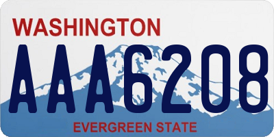 WA license plate AAA6208