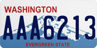 WA license plate AAA6213