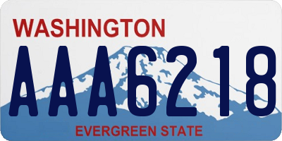 WA license plate AAA6218