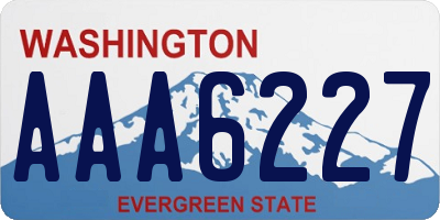 WA license plate AAA6227