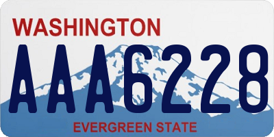 WA license plate AAA6228