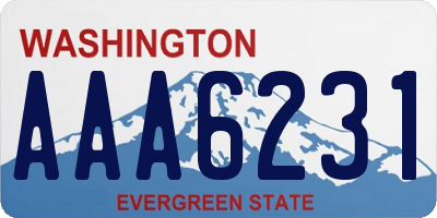 WA license plate AAA6231