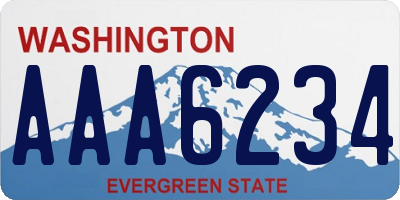 WA license plate AAA6234