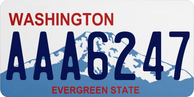 WA license plate AAA6247